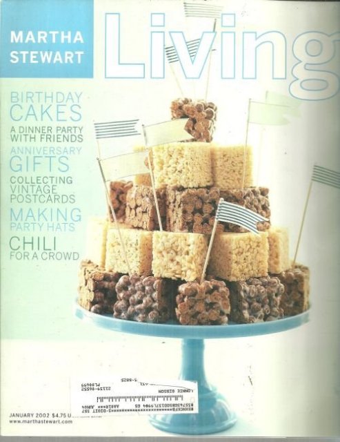 Martha Stewart Living Magazine January 2002 Birthdays and Anniversaries Issue