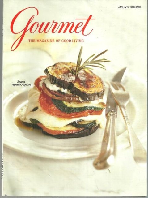 Gourmet Magazine January 1996 Roasted Vegetable Napoleon on the Cover