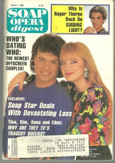 Soap Opera Digest March 7, 1989 Tina and Cord From One Life to Life on Cover
