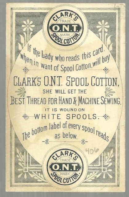 Victorian Trade Card Clark's Spool Cotton With Sister Mending Johnnie's Pants