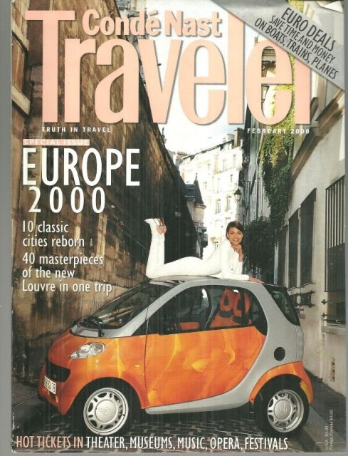 Conde Nast Traveler Magazine February 2000 Europe 2000 on the Cover