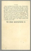 Victorian Trade Card for Singer Sewing Machine With Man from Tunis Sewing
