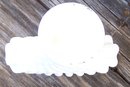 Vintage White Milk Glass Hobnail Small Fan Vase
