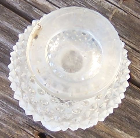 Vintage Anchor Hocking Glass Moonstone Small Vase with Ruffle Top Edge
