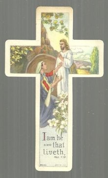 Heritage Art Company Chicago Paper Cross Jesus in Center I am He That Liveth