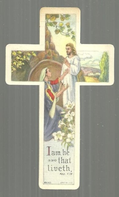 Heritage Art Company Chicago Paper Cross Jesus in Center I am He That Liveth