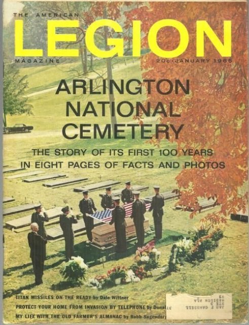 American Legion Magazine January 1966 Arlington National Cemetery on the Cover