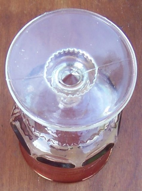 Vintage Indiana Glass King's Crown Goblet Clear with Ruby Flash Edge