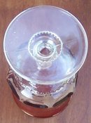 Vintage Indiana Glass King's Crown Goblet Clear with Ruby Flash Edge