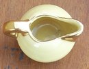 Vintage Minature Pitcher Yellow Glaze with Gold Top