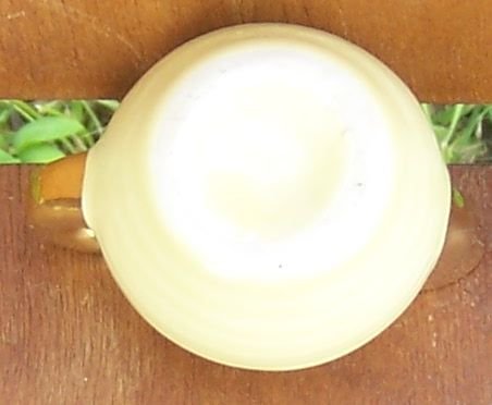 Vintage Miniature Pitcher Yellow Glaze with Gold Top