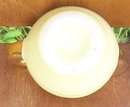 Vintage Minature Pitcher Yellow Glaze with Gold Top