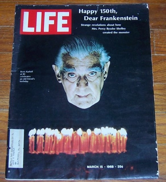 Life Magazine March 15, 1968 Boris Karloff at 80 Celebrates Frankenstein's 150th