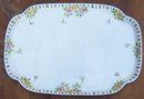 Vintage Nippon China Square China Tray with Handpainted Yellow & Pink Flowers