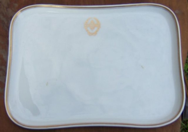 Vintage Lamberton Scammeli China Lycoming Serving Tray with Gold Trim