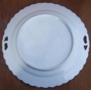 Vintage China Handle Blue Plate with White and Yellow Flowers with Gold Trim
