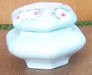 Vintage Nortitake Nippon China Light Blue Dresser Jar with Handpainted Roses