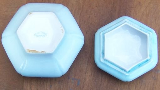 Vintage Nortitake Nippon China Light Blue Dresser Jar with Handpainted Roses