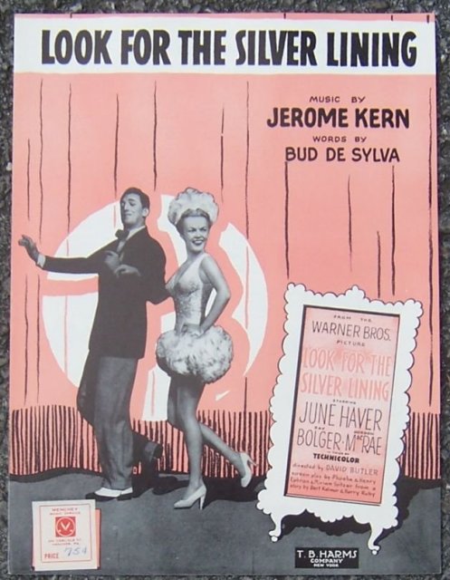 Look for the Silver Lining starring June Haver and Ray Bolger 1920 Sheet Music