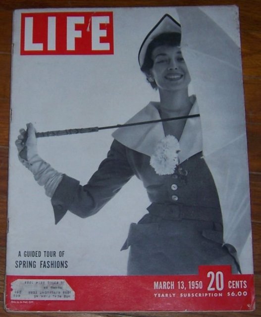 Life Magazine March 13, 1950 Dorian Leigh In Spring Fashions on cover