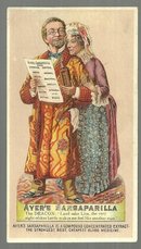 Victorian Trade Card for Ayer's Sarsaparilla The Deacon and Liza Enjoying Health