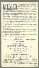 Victorian Trade Card for Ayer's Sarsaparilla The Deacon and Liza Enjoying Health