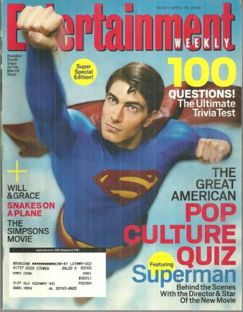 Entertainment Weekly Magazine April 14, 2006 Superman on the Cover