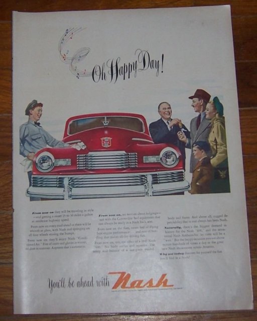 1947 Nash 600 Automobile Life Magazine Advertisement Oh Happy Day