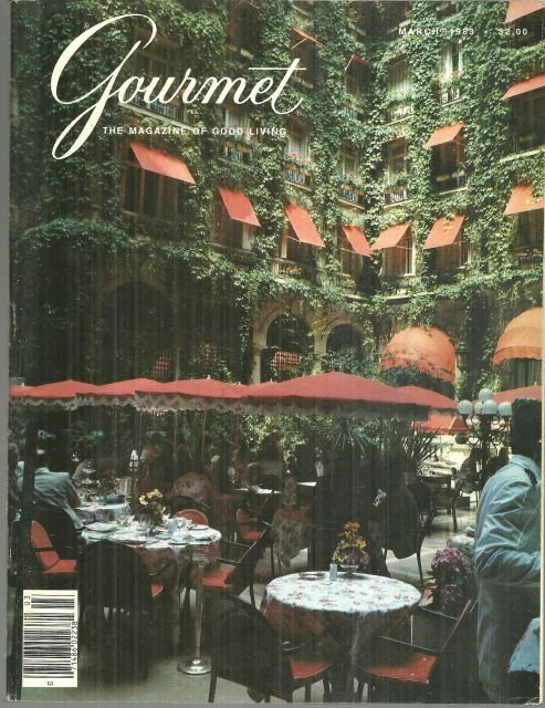 Gourmet Magazine March 1983 Courtyard Garden Plaza-Athenee, Paris on Cover