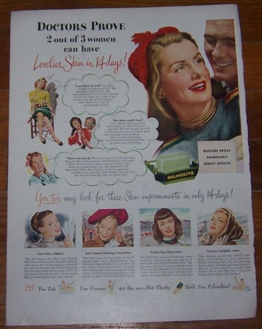 1947 Palmolive Life Magazine Advertisement Lovely Lady Testimonials