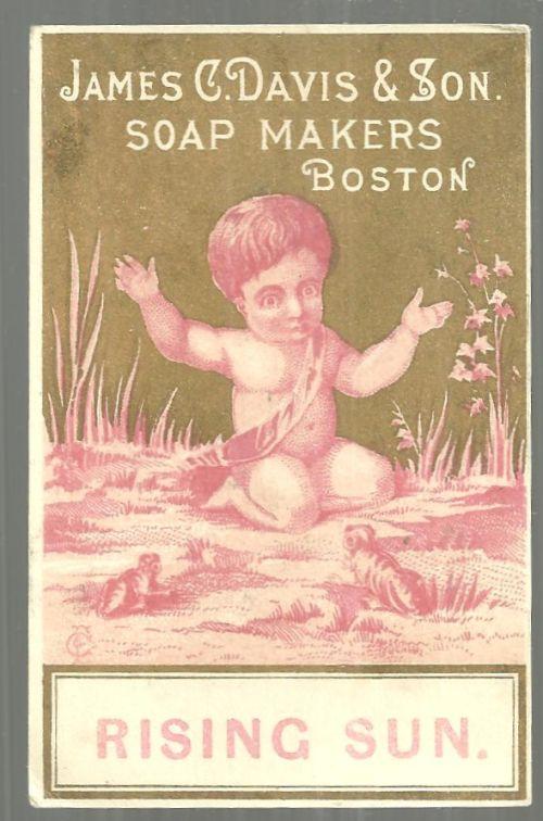 Victorian Trade Card James C. Davis and Sons Soap Makers Boston with Little Boy