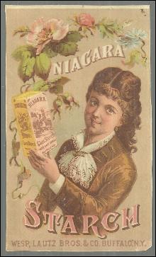 Victorian Trade Card for Niagara Baking Co. With Lovely Lady and Flowers