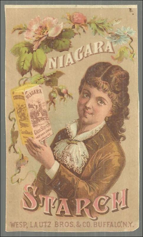 Victorian Trade Card for Niagara Baking Co. With Lovely Lady and Flowers