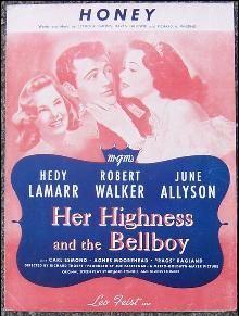 Honey Starring Hedy Lamarr, Robert Walker, June Allyson 1928 Sheet Music