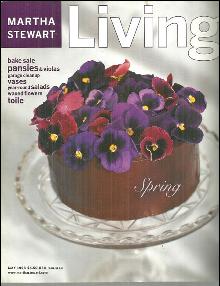 Martha Stewart Living Magazine May 1998 Pansies on a Chocolate Cake on the Cover
