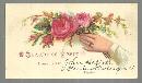 Victorian Reward of Merit with Hand Holding Floral Bouquet and Names
