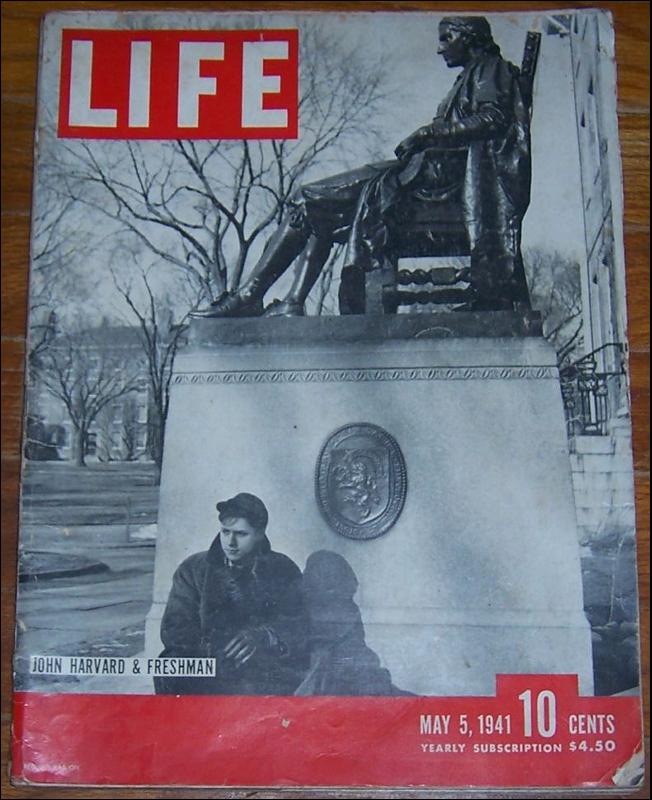 Life Magazine May 5, 1941 John Harvard and Freshman on cover