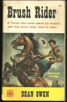 Brush Rider by Dean Owen 1959 Vintage Western Paperback