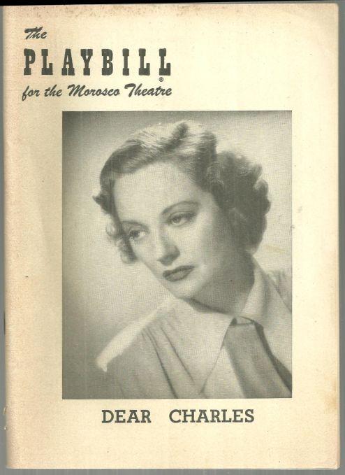 Playbill Tallulah Bankhead in Dear Charles, November 15, 1954 Morosco Theatre