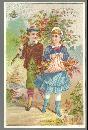Victorian Trade Card for Geo B. King, Printer, Boston Boy and Girl Autumn