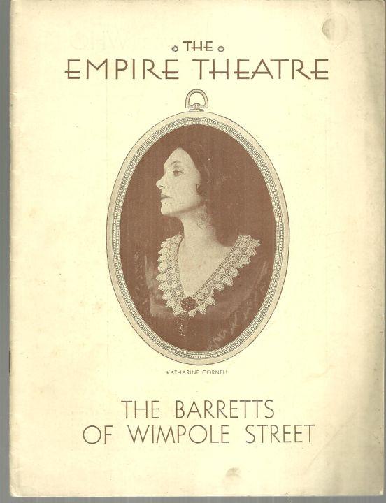 Playbill Katharine Cornell in the Barretts of Wimpole Street, November 30, 1931