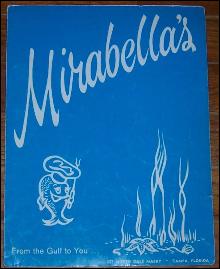 Vintage Menu for Mirabella's Restaurant, Tampa, Florida