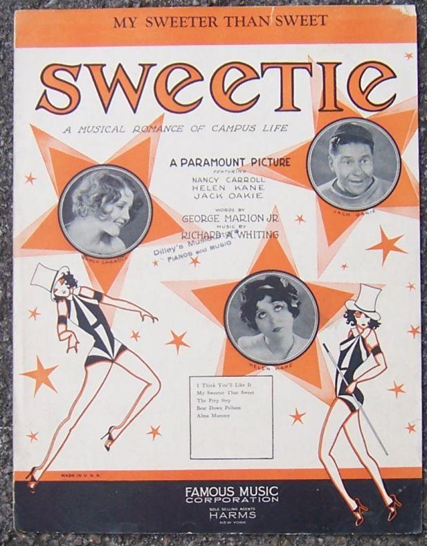 My Sweeter Than Sweet from Musical Romance of Campus Life Sweetie 1929 Music