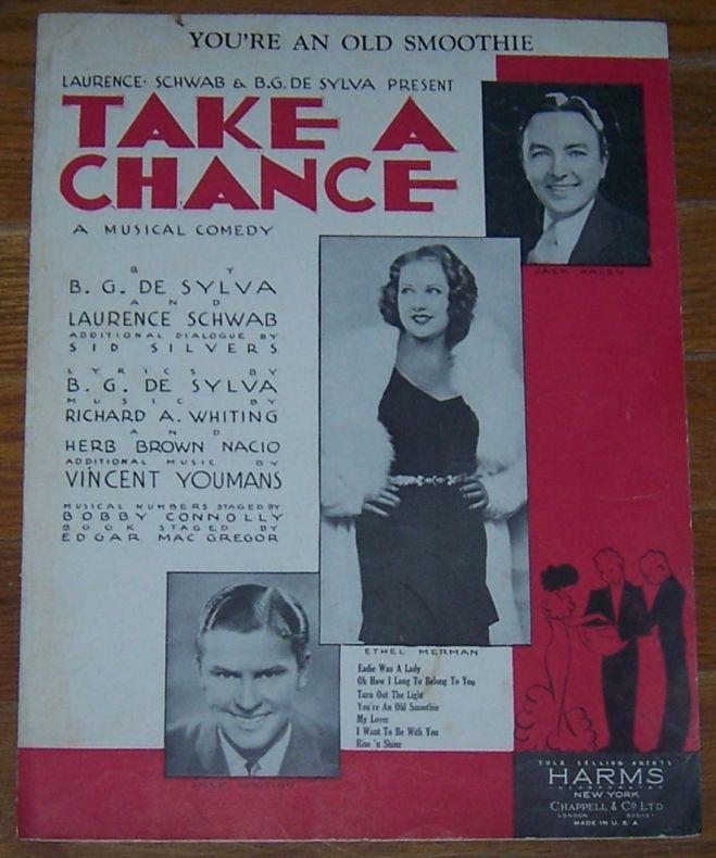 You're an Old Smoothie From Take a Chance Starring Ethel Merman 1932 Sheet Music
