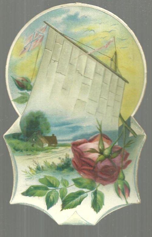 Victorian Die Cut Trade Card for Sattley Manufacturing, Springfield, Illinois