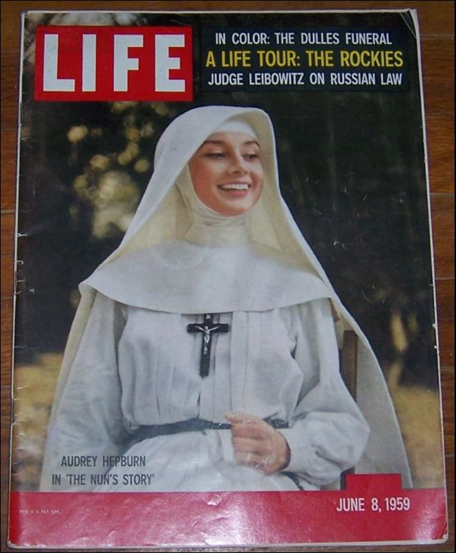 Life Magazine June 8, 1959 Audrey Hepburn in The Nun's Story on cover