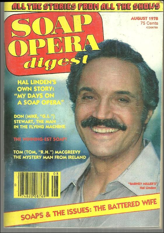 Soap Opera Digest Magazine August 1978 Hal Linden on the Cover