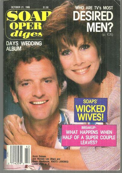 Soap Opera Digest October 21, 1986 Kevin Dobson and Michele Lee Knot's Landing