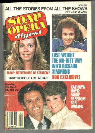 Soap Opera Digest June 9, 1981 Kathryn Hays and Jamie Lyn Bauer on Cover