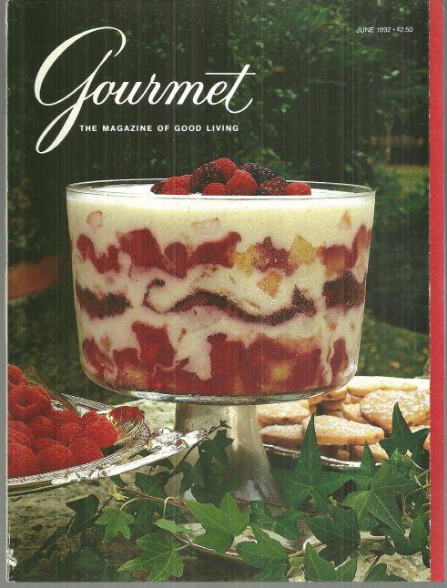 Gourmet Magazine June 1992 Apricot Berry Trifle on Cover